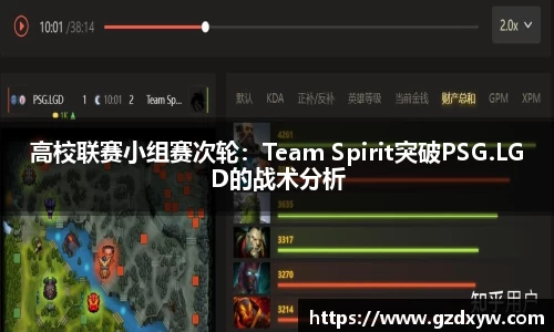 高校联赛小组赛次轮：Team Spirit突破PSG.LGD的战术分析